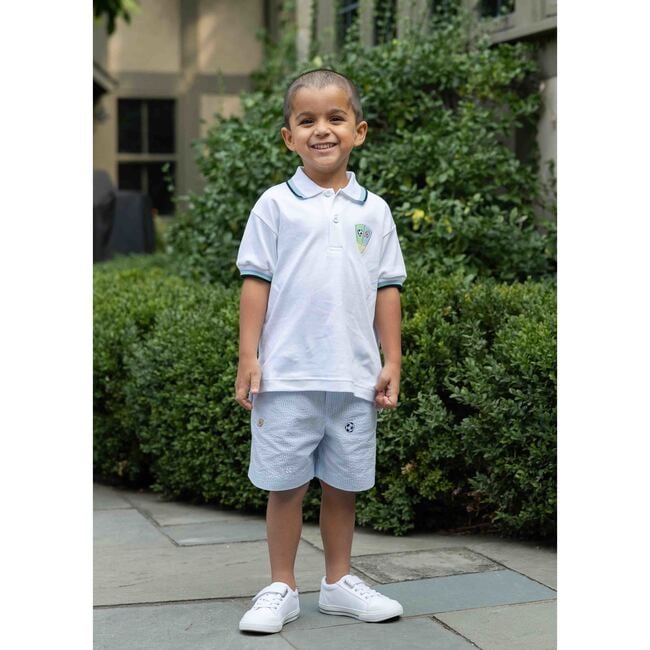 Check Seersucker Short W/Embroidered Sport Balls - Shorts - 2