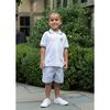 Check Seersucker Short W/Embroidered Sport Balls - Shorts - 2