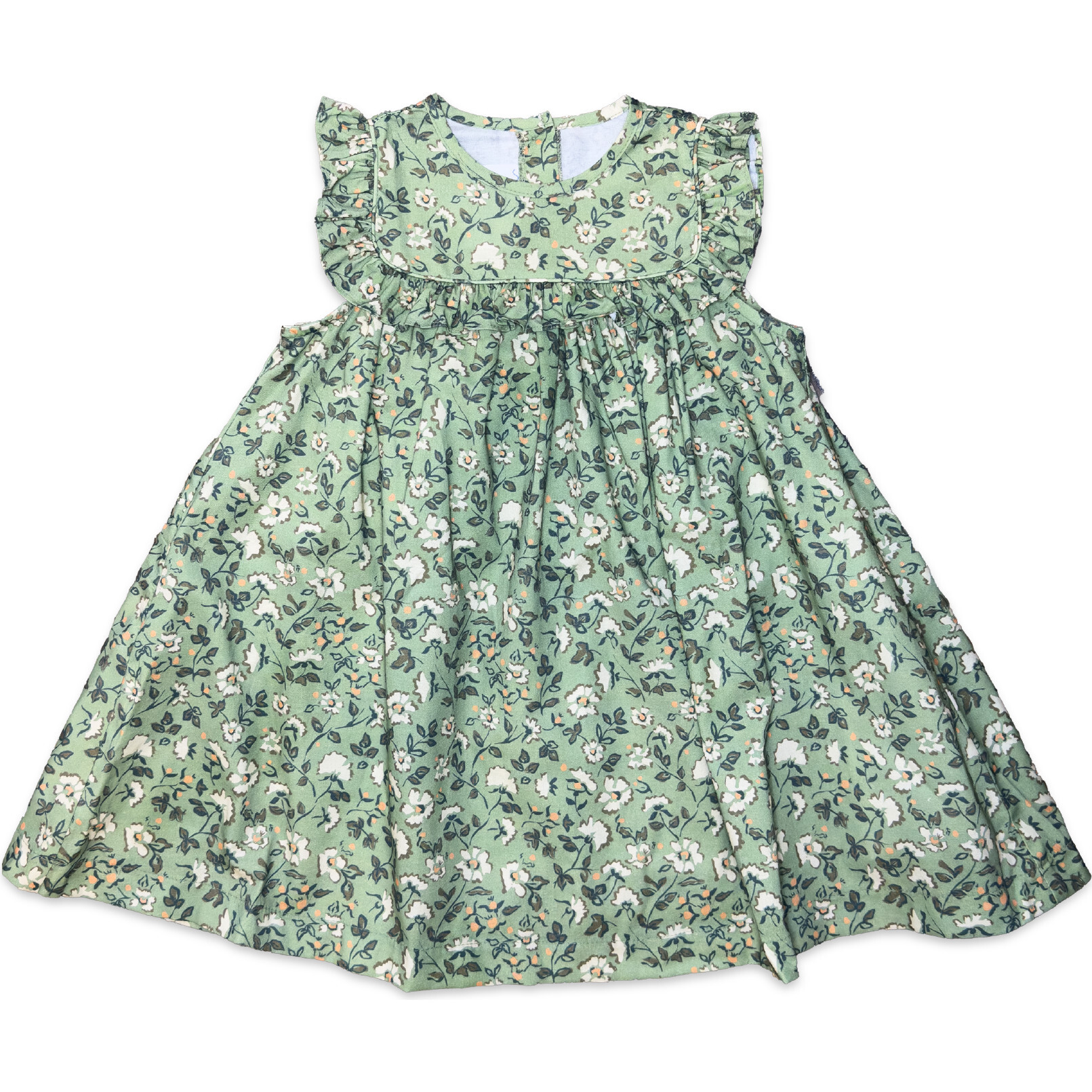 Britta Sleeveless Dress, Mimosa Flower Teal - Dresses - 1