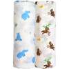 Swaddle Set, Hippo & Monkey - Swaddles - 1 - thumbnail