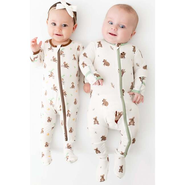 Zippered Footie, Monkey - Footie Pajamas - 4