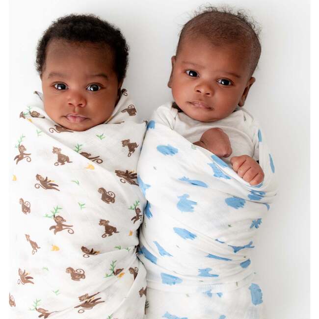 Swaddle Set, Hippo & Monkey - Swaddles - 3