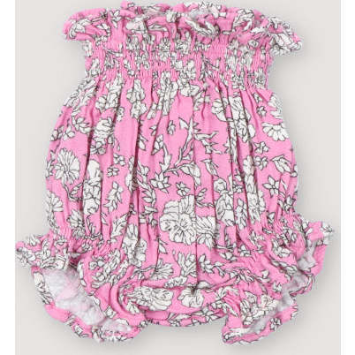 Melina Baby Bloomer Peony Hibiscus Print Pink
