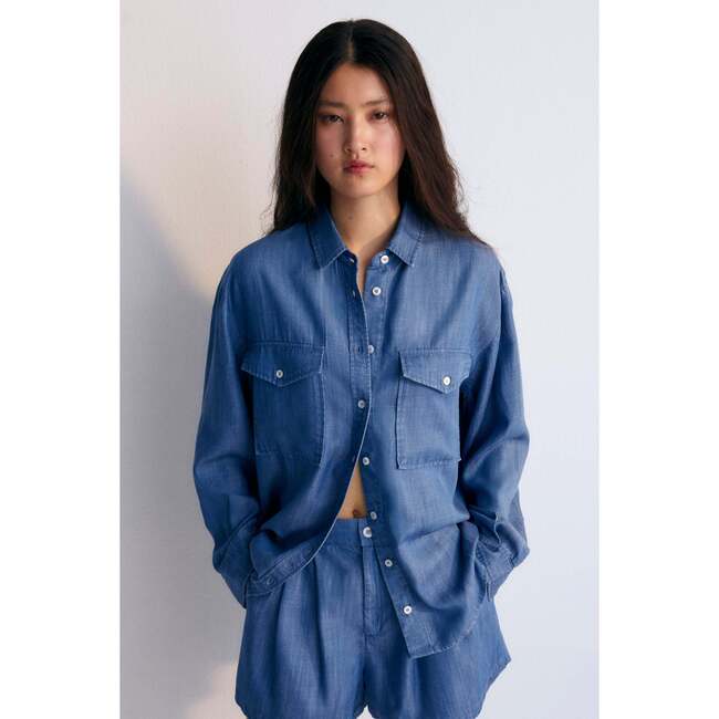Ophelia Woman Shirt Powder Blue Blue - Shirts - 2