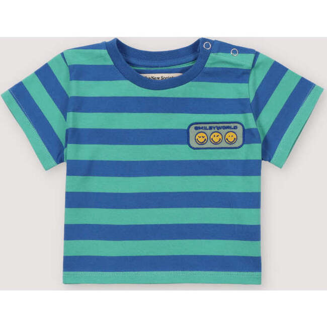 Smiley Baby T-shirt Stripes Cobalto Blue