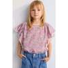 Melina Blouse Peony Hibiscus Print Pink - Blouses - 2