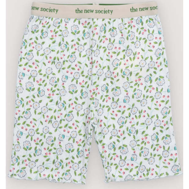 Nicolette Biker Short Jasmine Flowers Print White