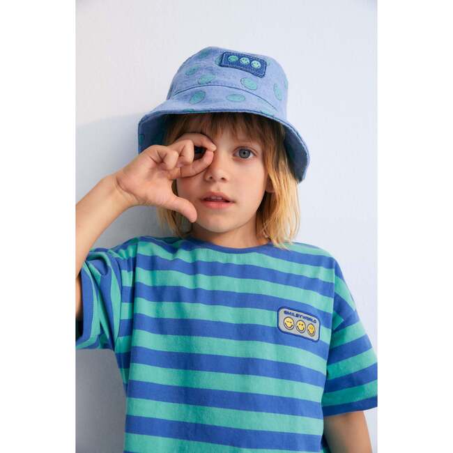 Smiley T-shirt Stripes Cobalto SmileyWorld® Blue - T-Shirts - 5