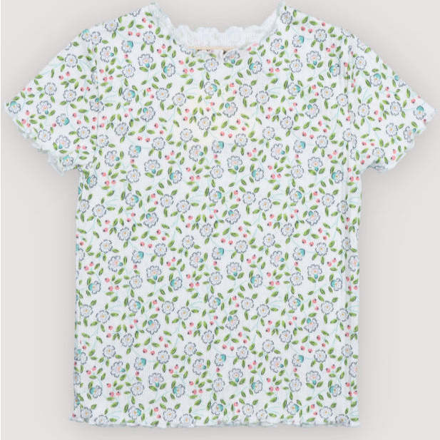 Nicolette Tee Jasmine Flowers Print White