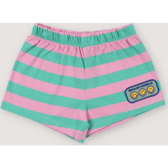 Smiley Baby Short Stripes Hibiscus Pink