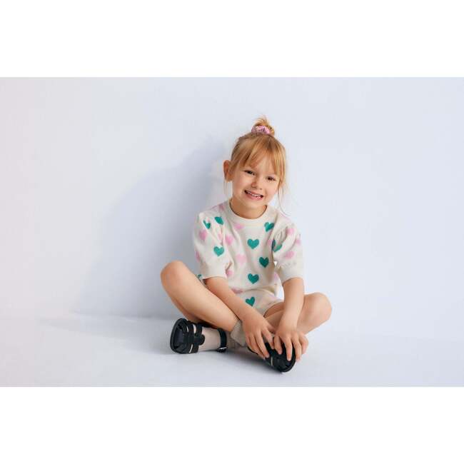 Oia Top Love Motif Multicolor White - Blouses - 3