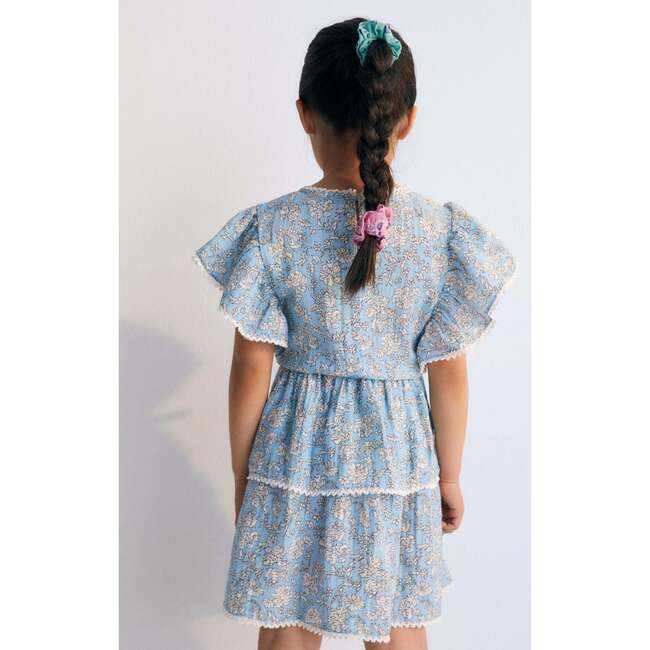 Melina Dress Peony Powder Blue Print Blue - Dresses - 3