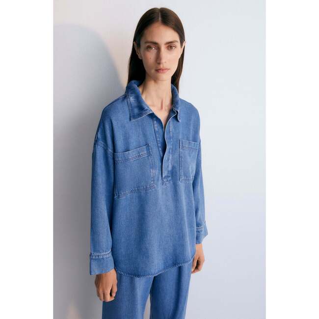 Micenas Woman Shirt Mid Blue Denim Blue - Shirts - 2