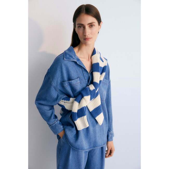 Micenas Woman Shirt Mid Blue Denim Blue - Shirts - 3