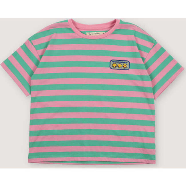 Smiley T-shirt Stripes Hibiscus SmileyWorld® Pink