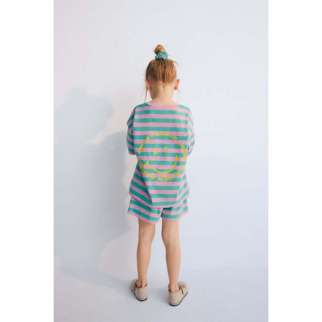 Smiley T-shirt Stripes Hibiscus SmileyWorld® Pink - T-Shirts - 4