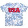 USA Patch Short Sleeve T-Shirt, Sky Tie Dye - T-Shirts - 1 - thumbnail
