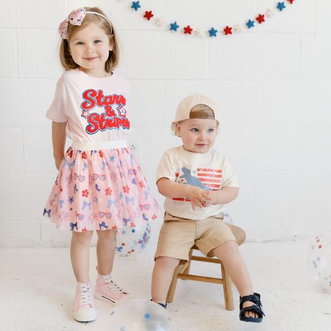 Red, White, & Cute Tulle Bow Headband, Multi - Headbands - 5