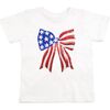 Patriotic Sequin Bow Patch Short Sleeve T-Shirt, White - T-Shirts - 1 - thumbnail