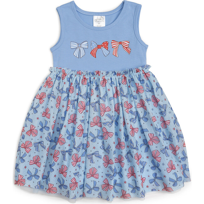 Patriotic Bow Tank Tutu Dress, Blue