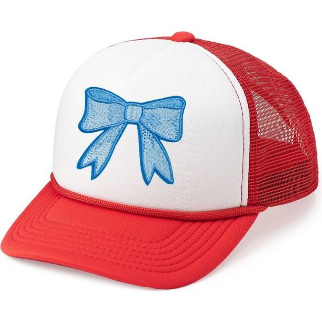 Patriotic Bow Patch Trucker Hat, Red