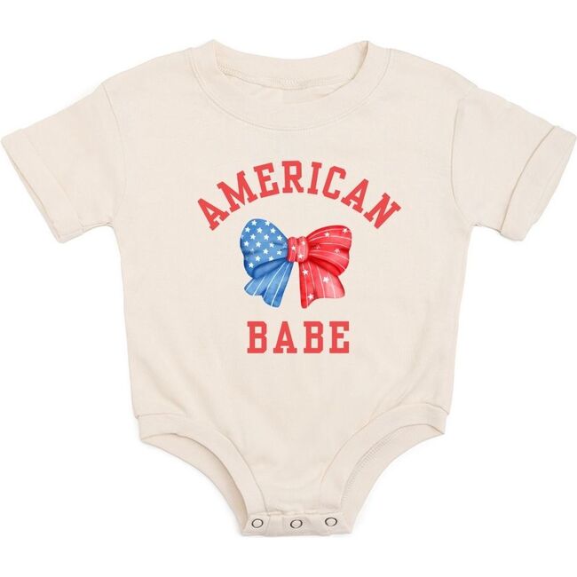 American Babe Short Sleeve Romper, Natural