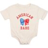 American Babe Short Sleeve Romper, Natural - Rompers - 1 - thumbnail