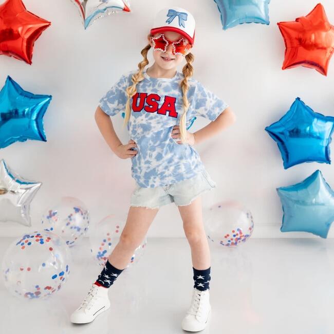 Patriotic Bow Patch Trucker Hat, Red - Hats - 2