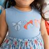 Patriotic Bow Tank Tutu Dress, Blue - Dresses - 3