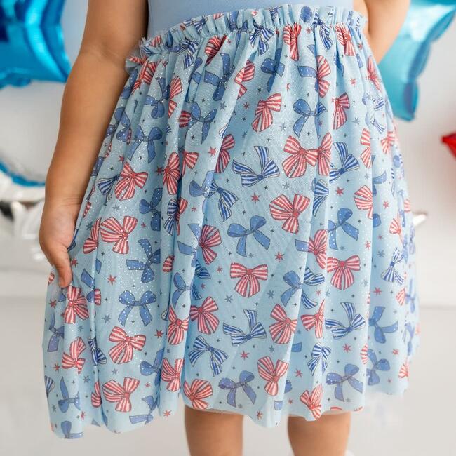 Patriotic Bow Tank Tutu Dress, Blue - Dresses - 4
