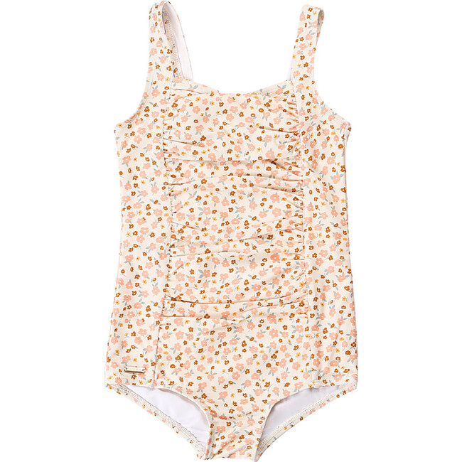 Vintage Girls 1 Piece Swimsuit | UPF + Recycled, Sunset Meadow