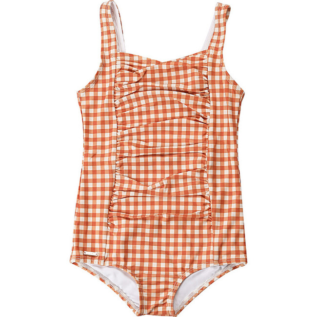 Vintage Girls 1 Piece Swimsuit | UPF + Recycled, Sienna Gingham
