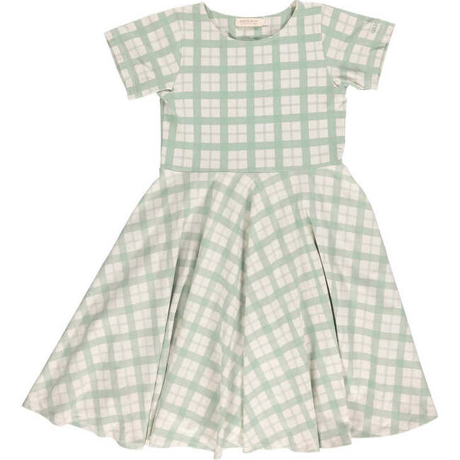 Sweetheart Twirl Dress | Organic Cotton Jersey, Fern Plaid