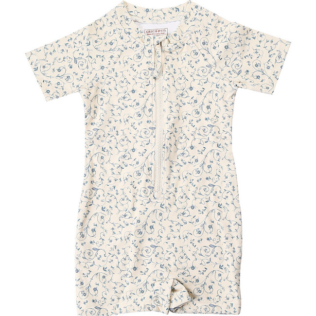 Short Sleeve Rashguard Swimsuit | UPF + Recycled, Scandi Floral