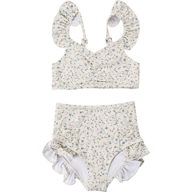 Ruffle  2 Piece Bikini | UPF + Recycled, Scandi Floral