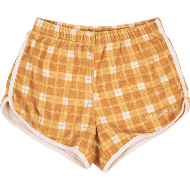 Retro Shorts | Organic Cotton Terry , Buckwheat Plaid