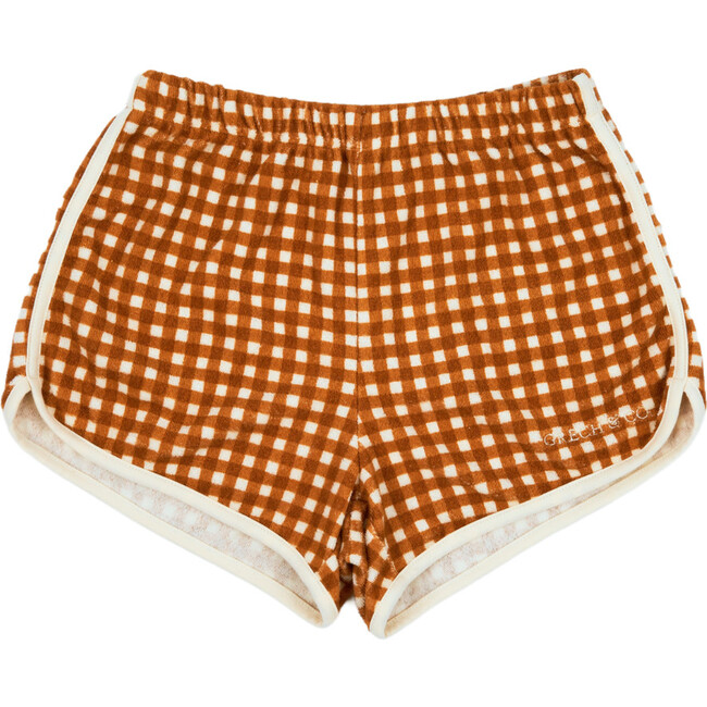 Retro Shorts | Organic Cotton Terry , Sienna Gingham