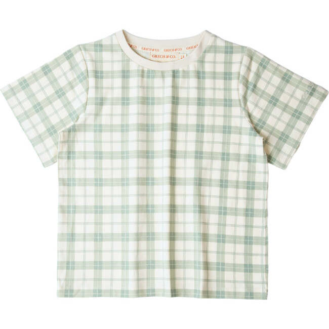 Oversized T-Shirt | Organic Cotton Jersey , Fern Plaid