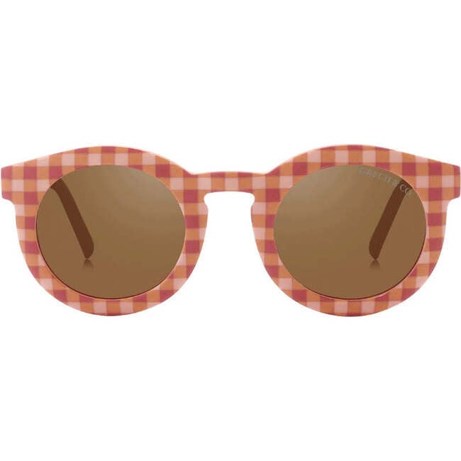 Kids Classic Sustainable Polarized Sunglasses, Sunset Gingham