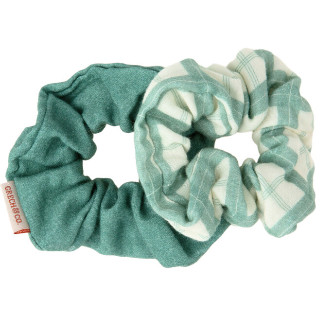 Hair Scrunchies | set of 3, Fern Plaid