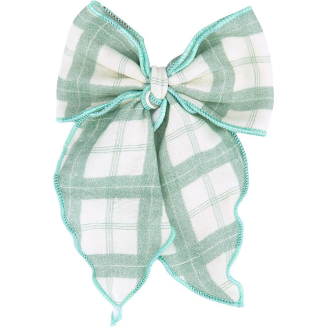 Fable Bow | Mid Size, Fern Plaid - Hair Accessories - 1