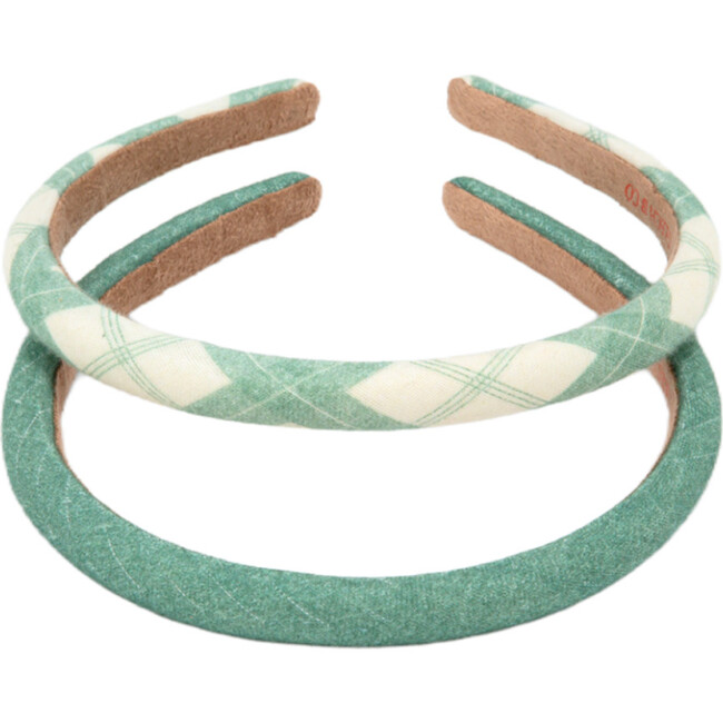 Classic Headband | Set of 2 | Organic Cotton, Fern Plaid - Hair Accessories - 1
