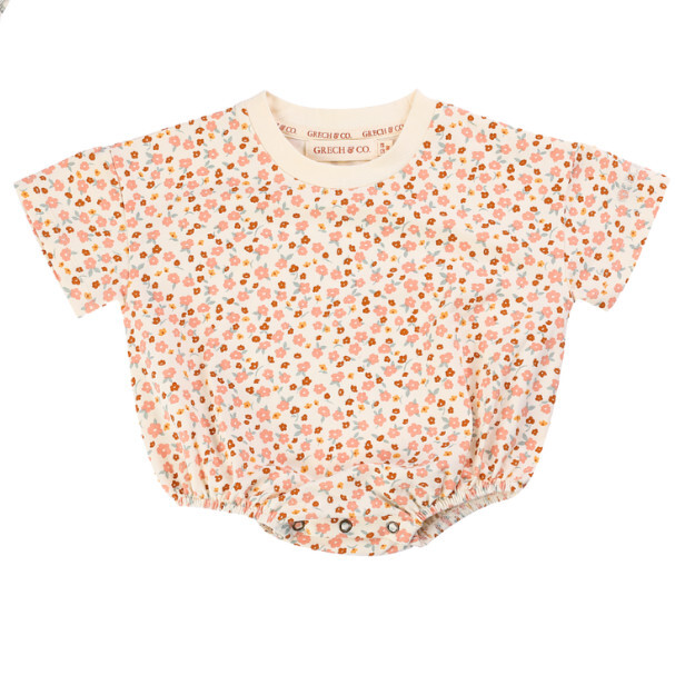 Bubble Romper | Organic Cotton Jersey, Sunset Meadow