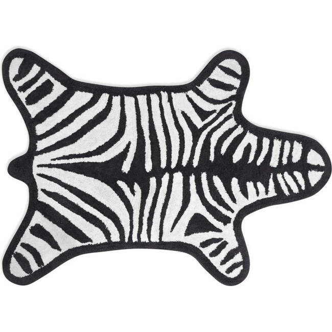 Reversible Zebra Bath Mat, Black