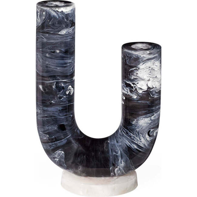 Como Double Tube Vase, Black