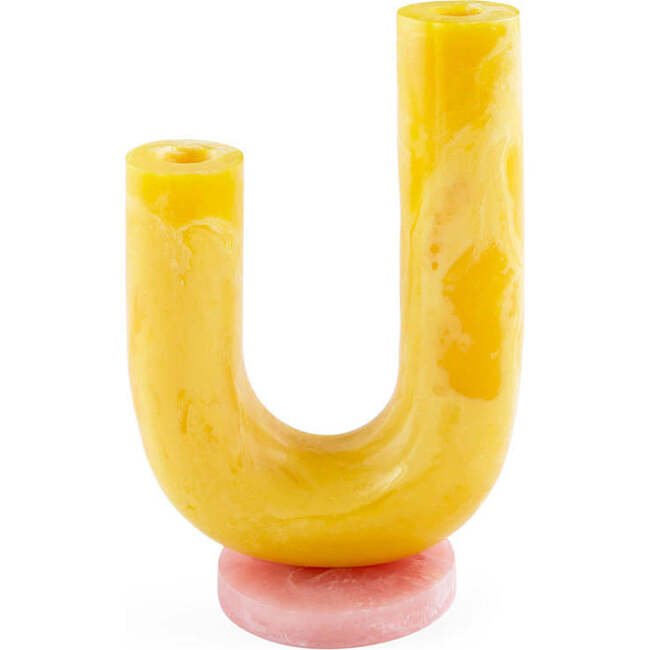 Como Double Tube Vase, Yellow