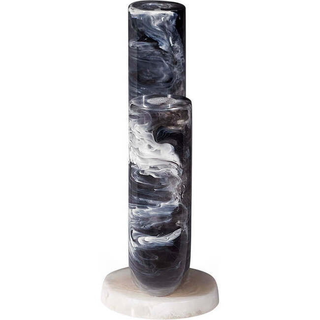 Como Double Tube Vase, Black - Vases - 2