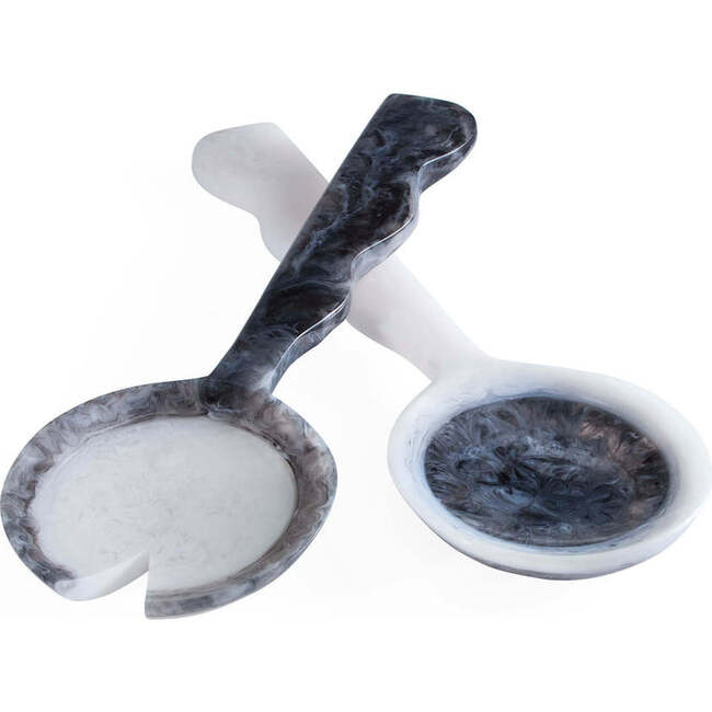 Como Black & White Ripple Salad Serving Set - Tableware - 2