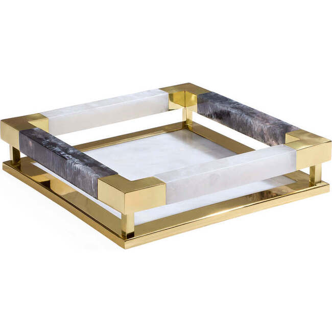 Como Black & White Square Tray