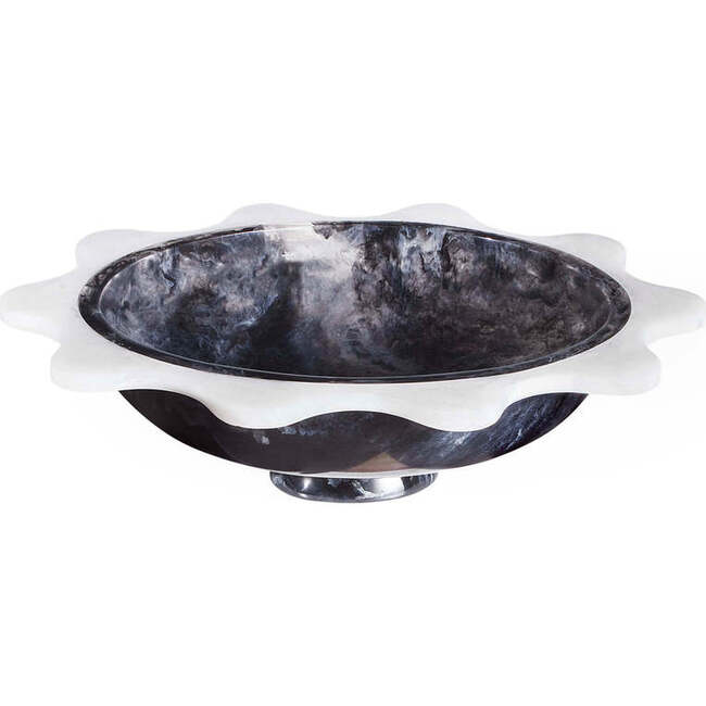 Como Black & White Ripple Bowl